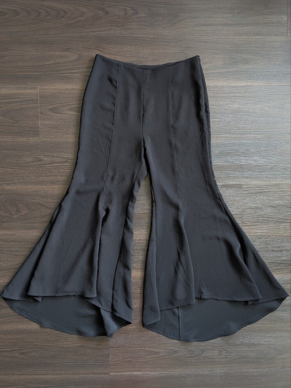 Anthropologie Zinna Flare Black Trouser Pants 10 Whimsigoth Boho